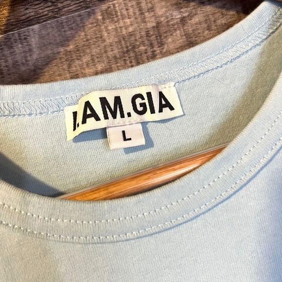 I.AM.GIA Cleo Light Blue Baby Tee L Y2K Goth Streetwear 90s‎ - Picture 4 of 6